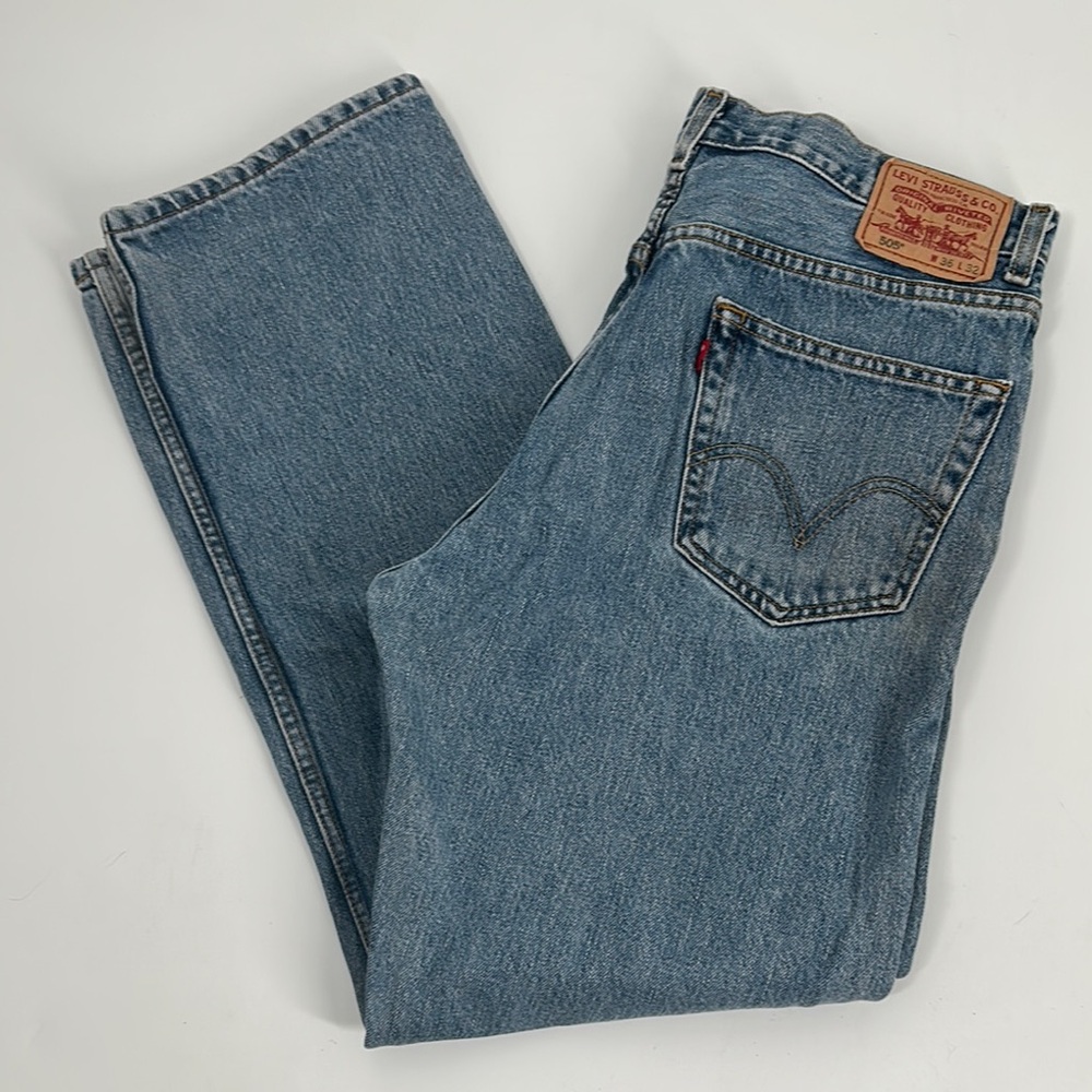 Levi's 505 Blank Tab. Regular Fit Jeans 100% Cotton Mexico